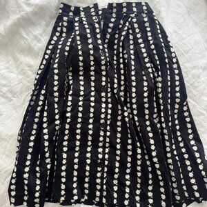 Maje Floral-print Pleated Stretch-cotton Skirt In Printed